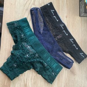 Pink & Victoria Secret lingerie bundle💕 pair of 3 size small